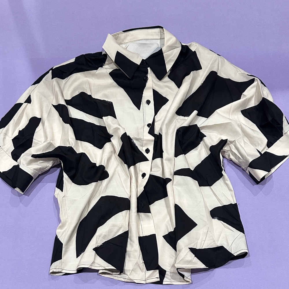 Stylish Black and White Women's Top